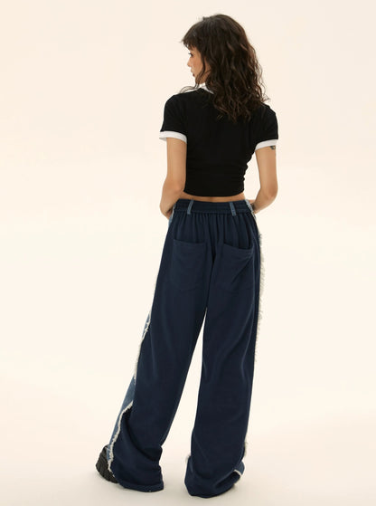 American retro wide-leg jeans pant