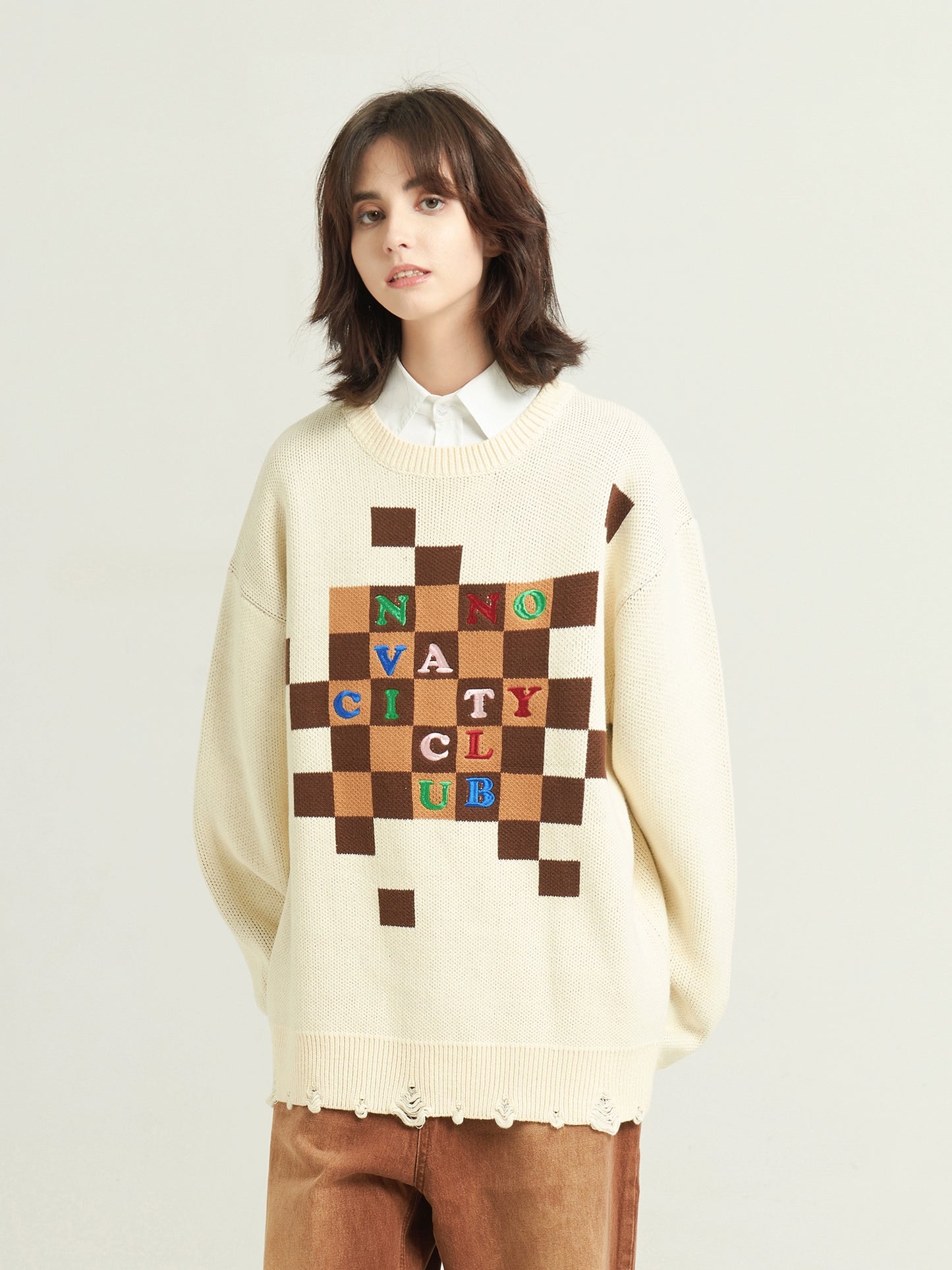 Checkerboard sweater