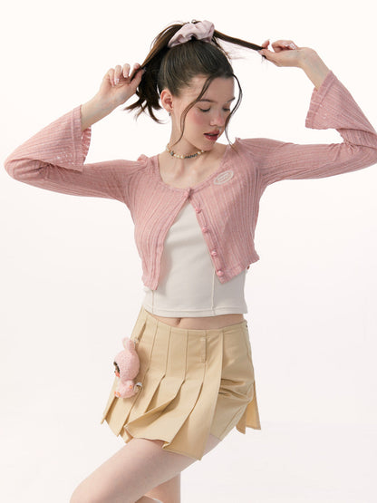 Rib Knit Short Cardigan