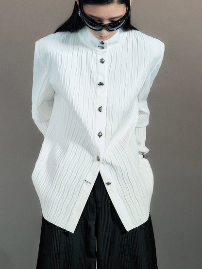 Capsule Arc Crinkled Button-Down Shirt