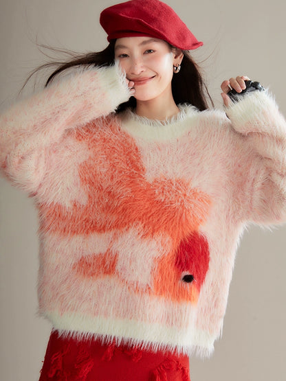 Goldfish imitation mink fur loose sweater