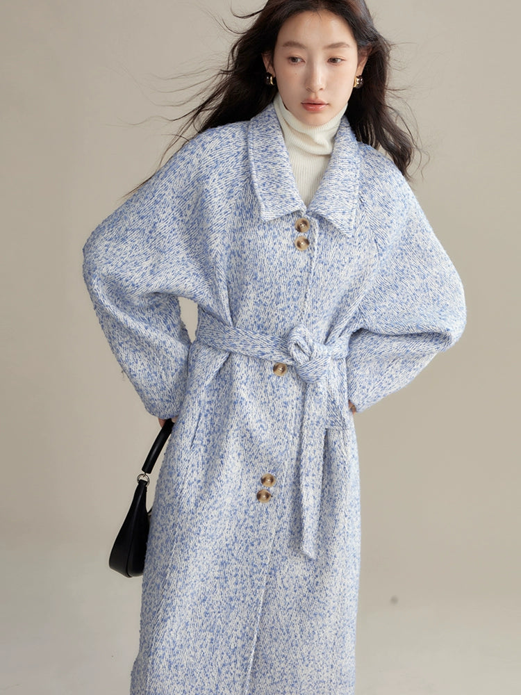 Loose thickened high-count wool coat