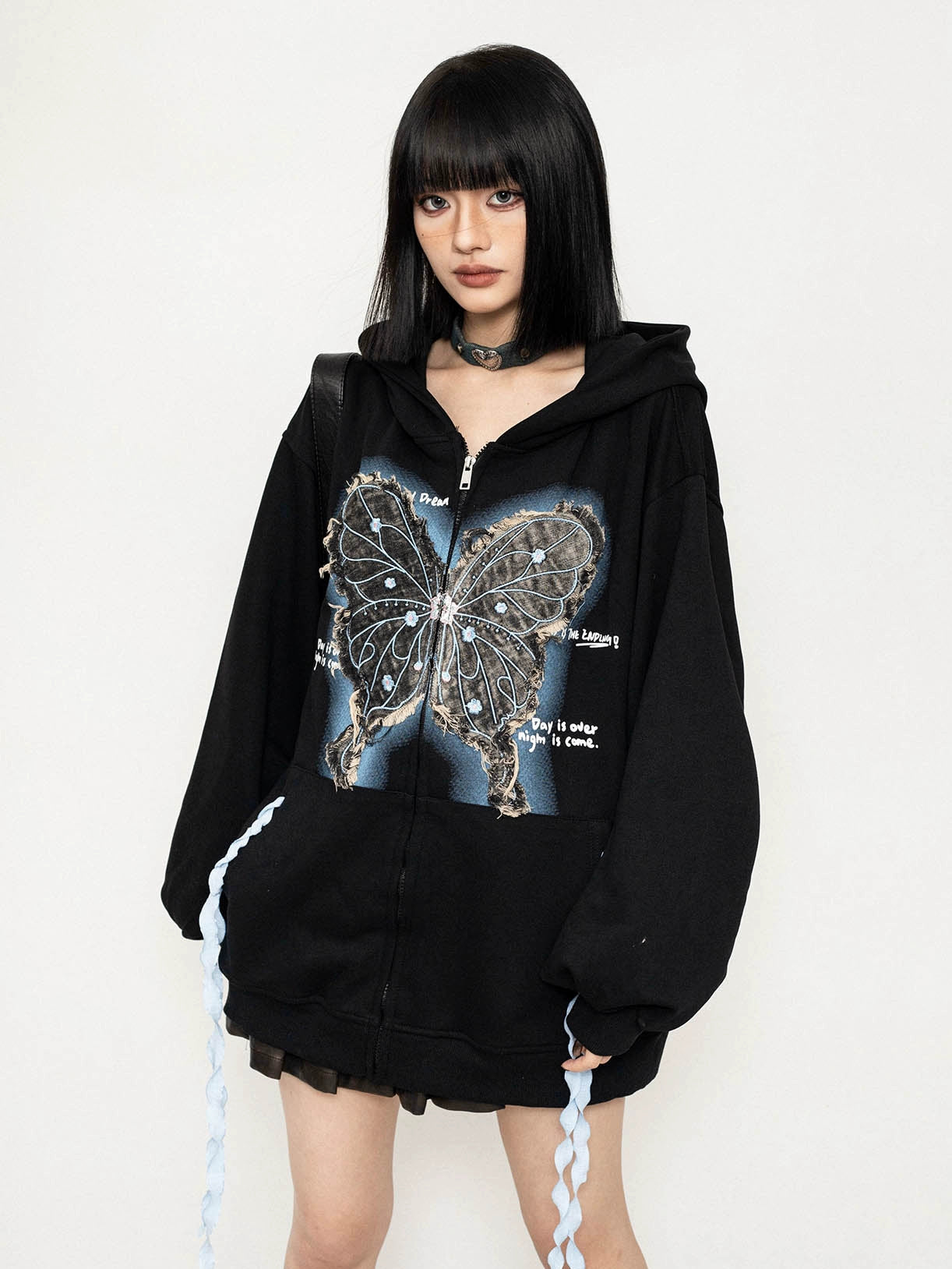 Subculture Hooded Cardigan Sweatshirt Coat