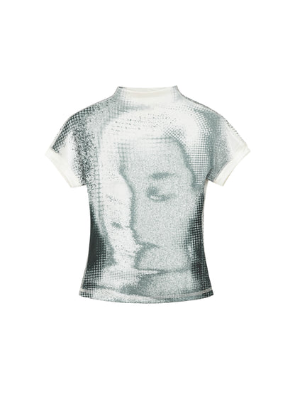 Light and Shadow Print Slim Fit T-Shirt
