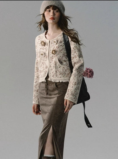 tweed short outer jacket