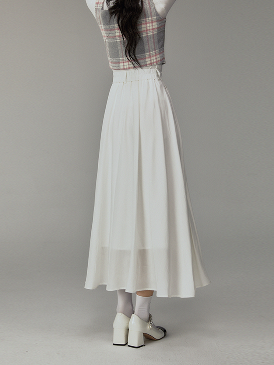 Midi A-Line High-waisted Skirt