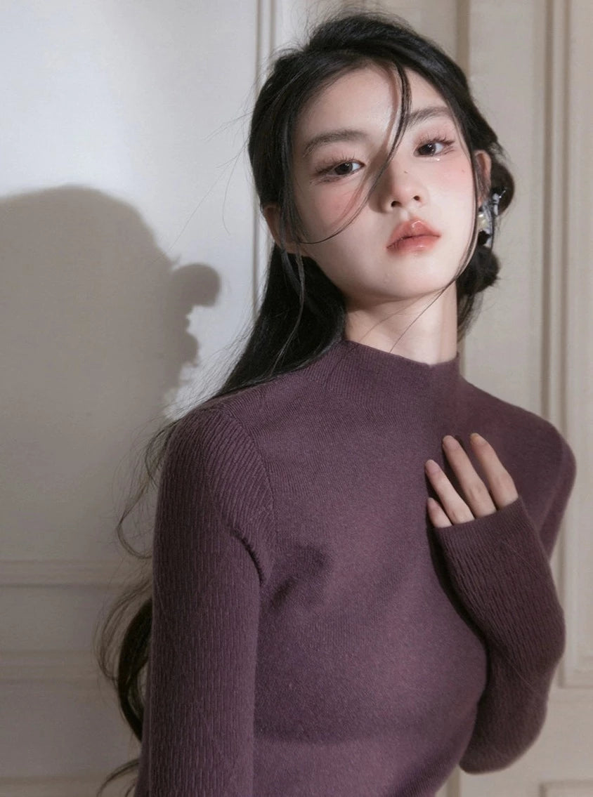 Woolen hombus sleeves tops