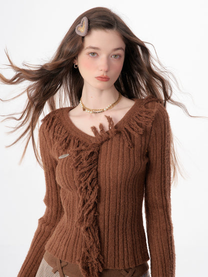 American slim V-neck sweater