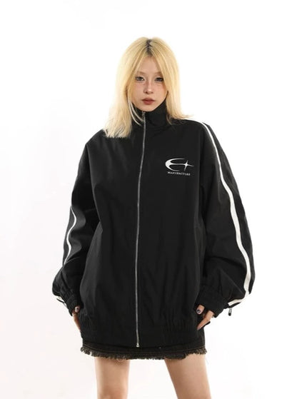 American Retro Stand Collar Loose Jacket