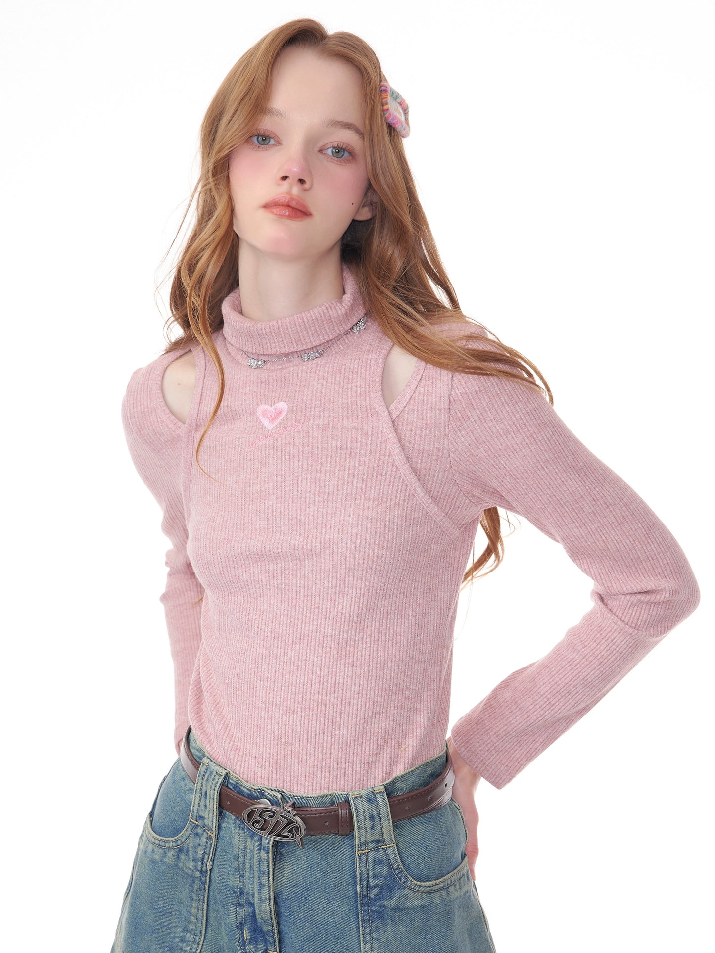 American Love Embroidery Slim Sweater