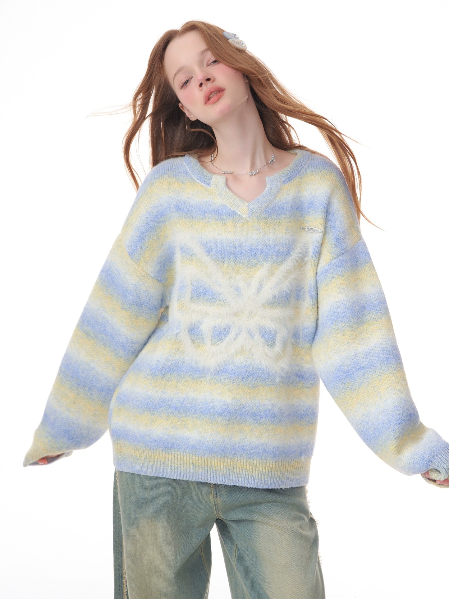 American striped butterfly sweater