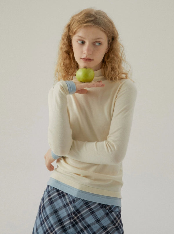 wool bottoming sweater dopamine top