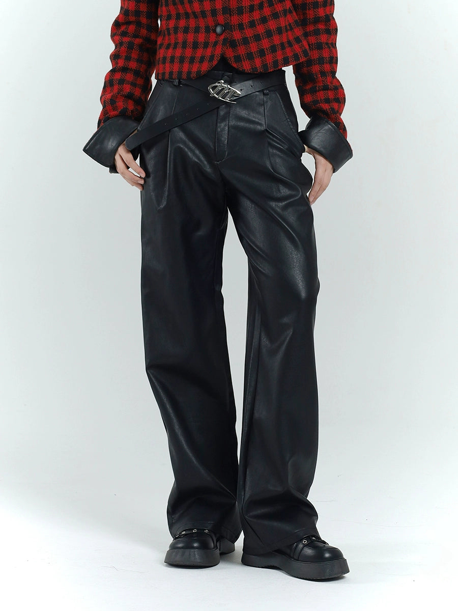 Black PU Leather Pants