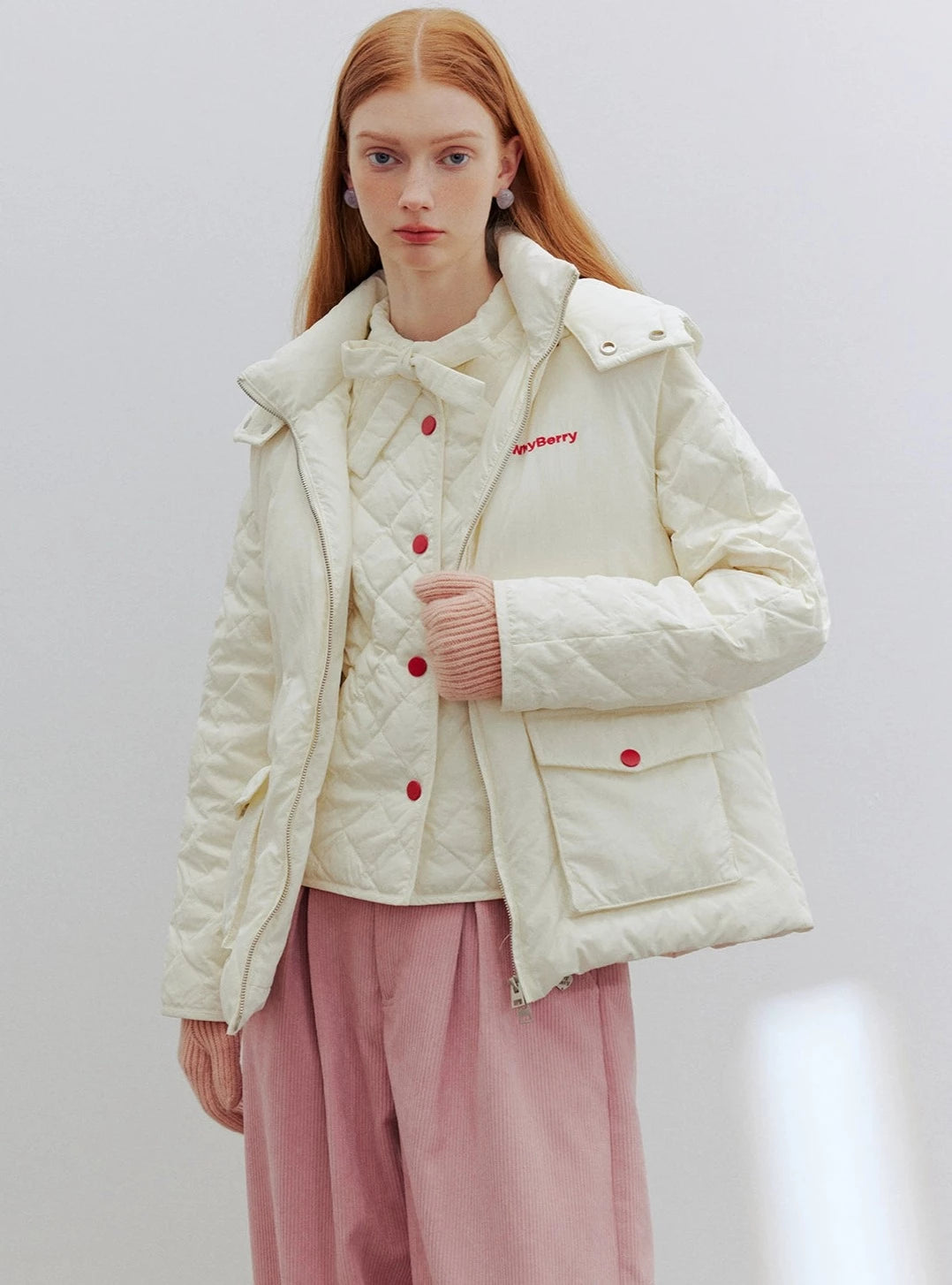 Detachable Hat White Duck Down Jacket