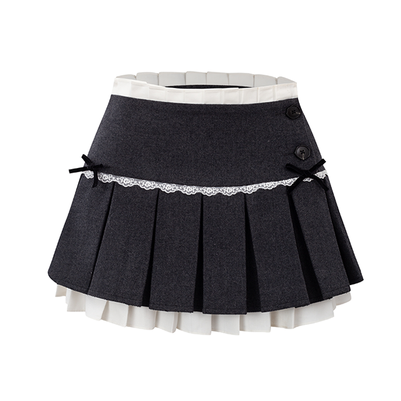 vintage woolen pleated skirt