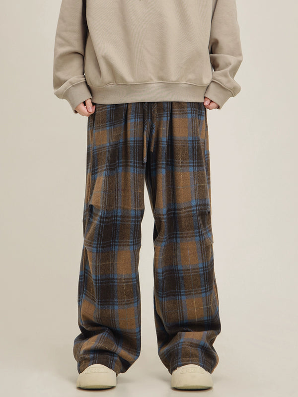 American Retro Plaid Loose Pants