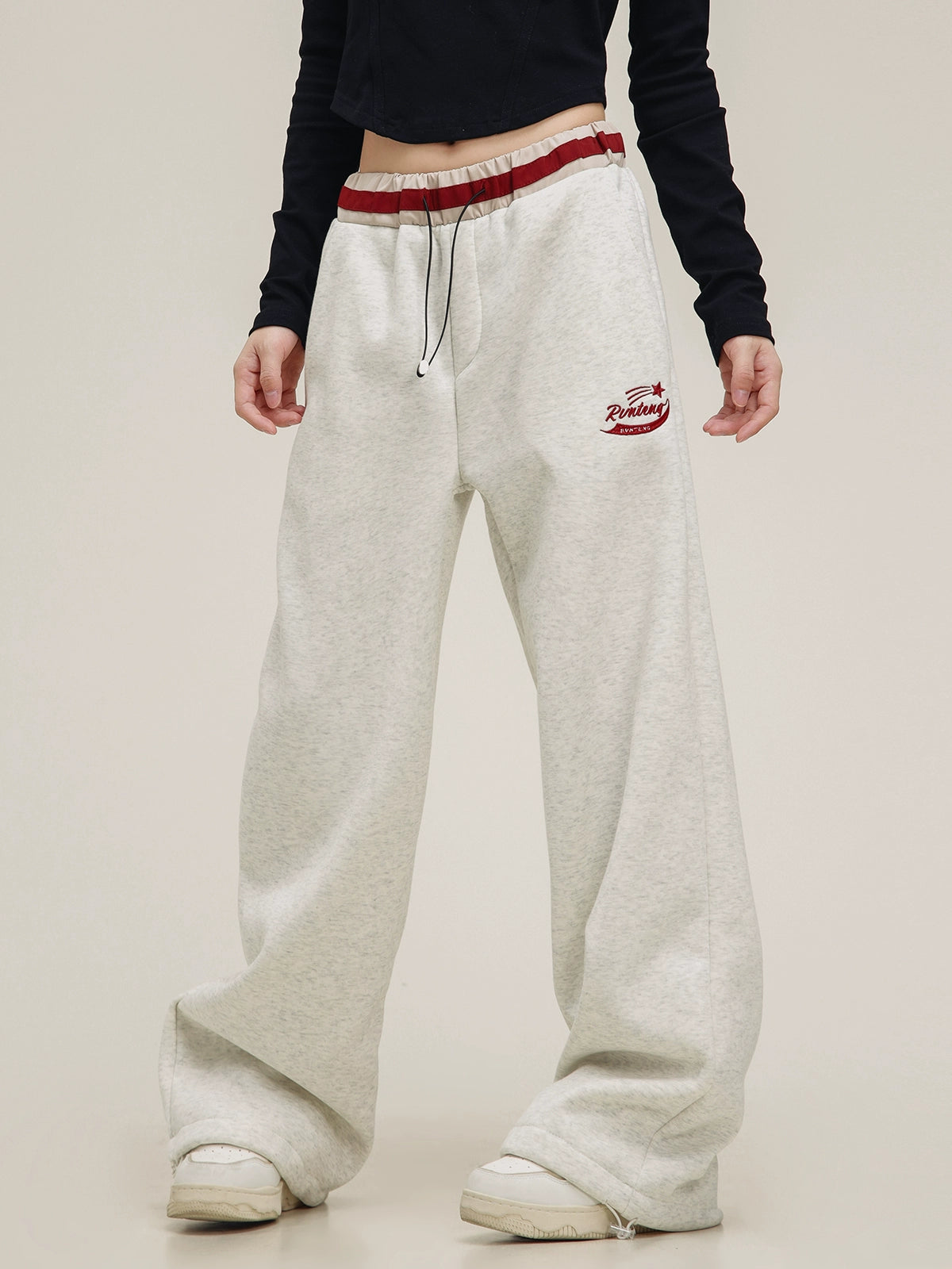 panelled waistband contrast sweat pants