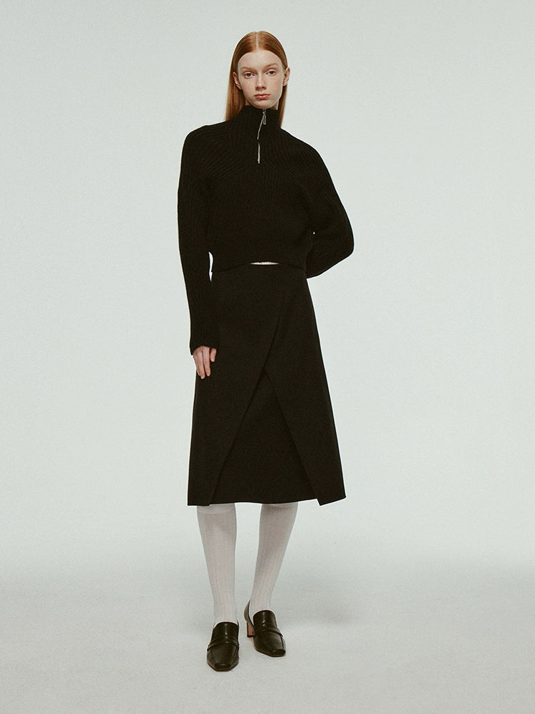 Minimalist composite wool skirt