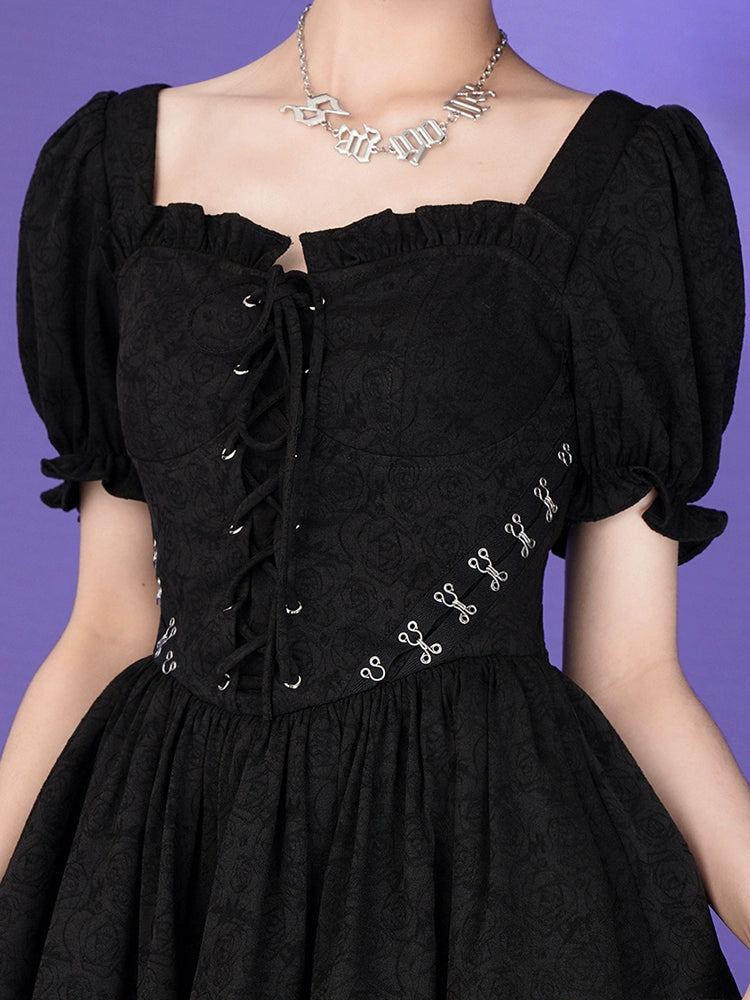 Waist short-sleeved lolita dress