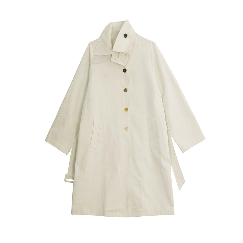 Mid-length trench thin temperament coat