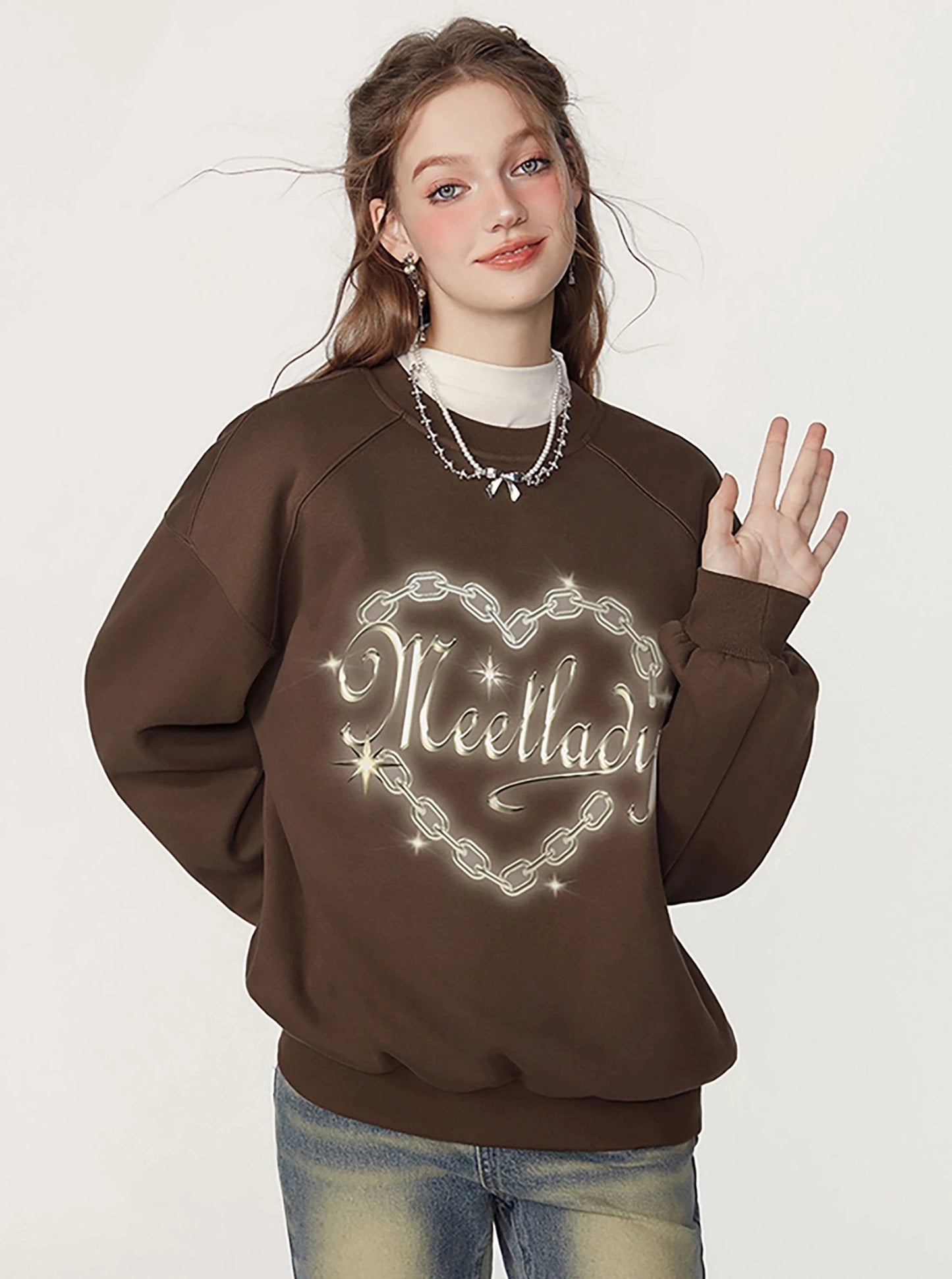 Loose Pullover Round Neck Long Sleeve Top