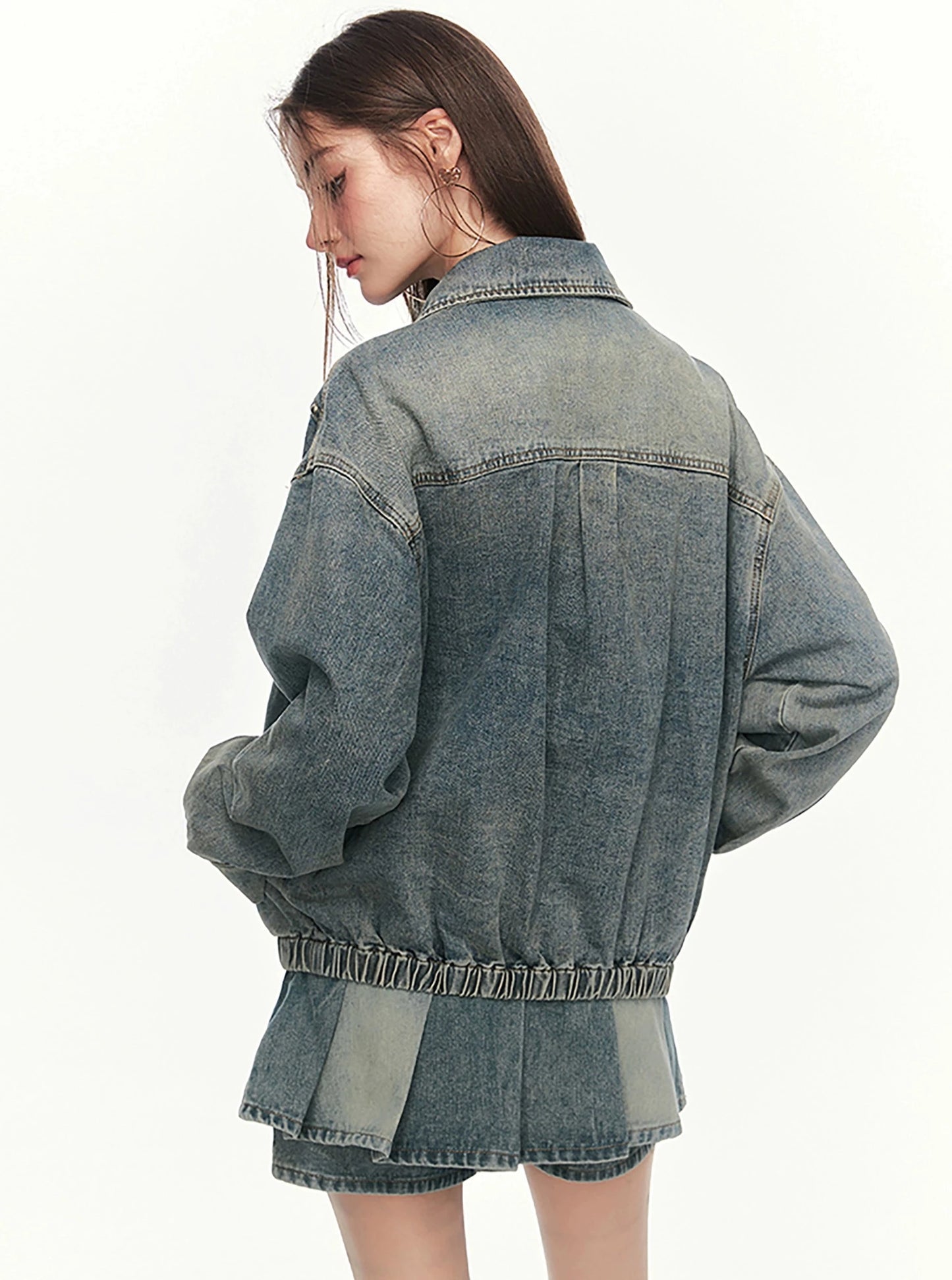 American Retro Denim Jacke Kurzrock -Set