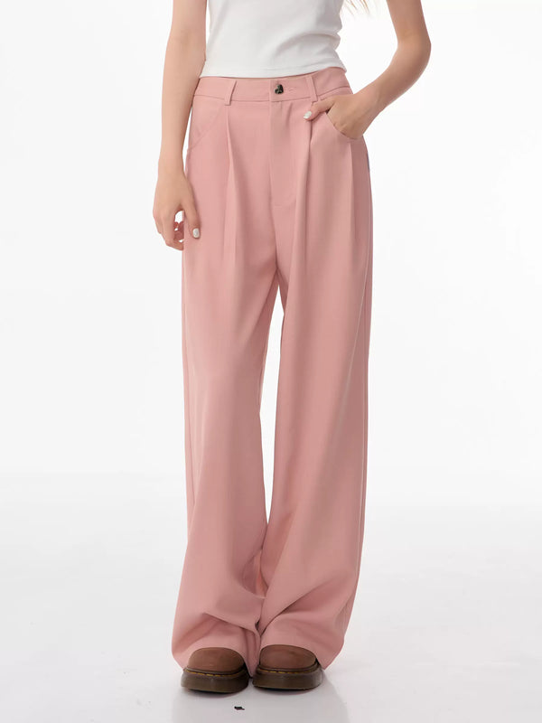 American retro high-waisted straight leg pants