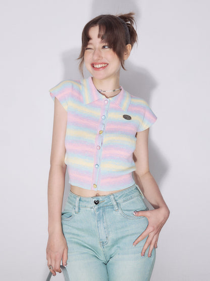 Pastel Border Top Polo