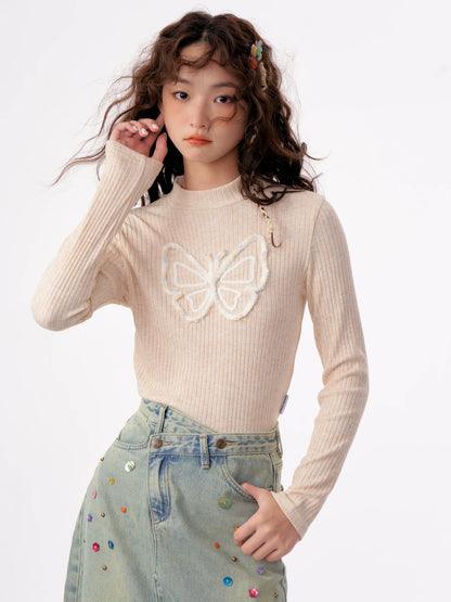 Butterfly Half Turtleneck Slim Knit