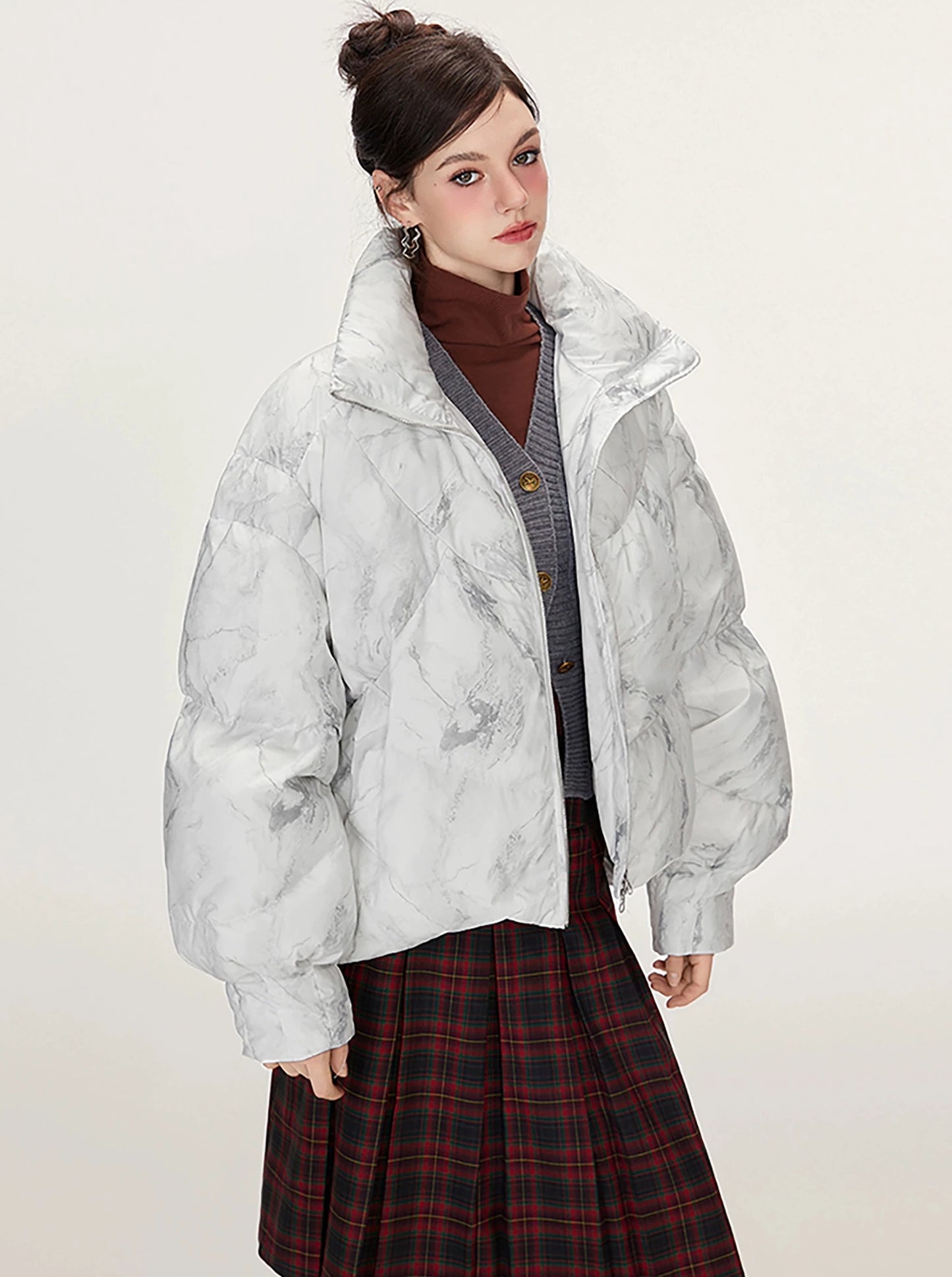 Thickened Tie-Dye Loose Down Jacket