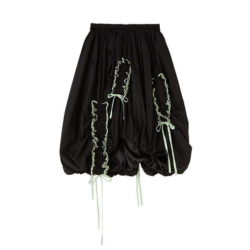 flower color lace black skirt