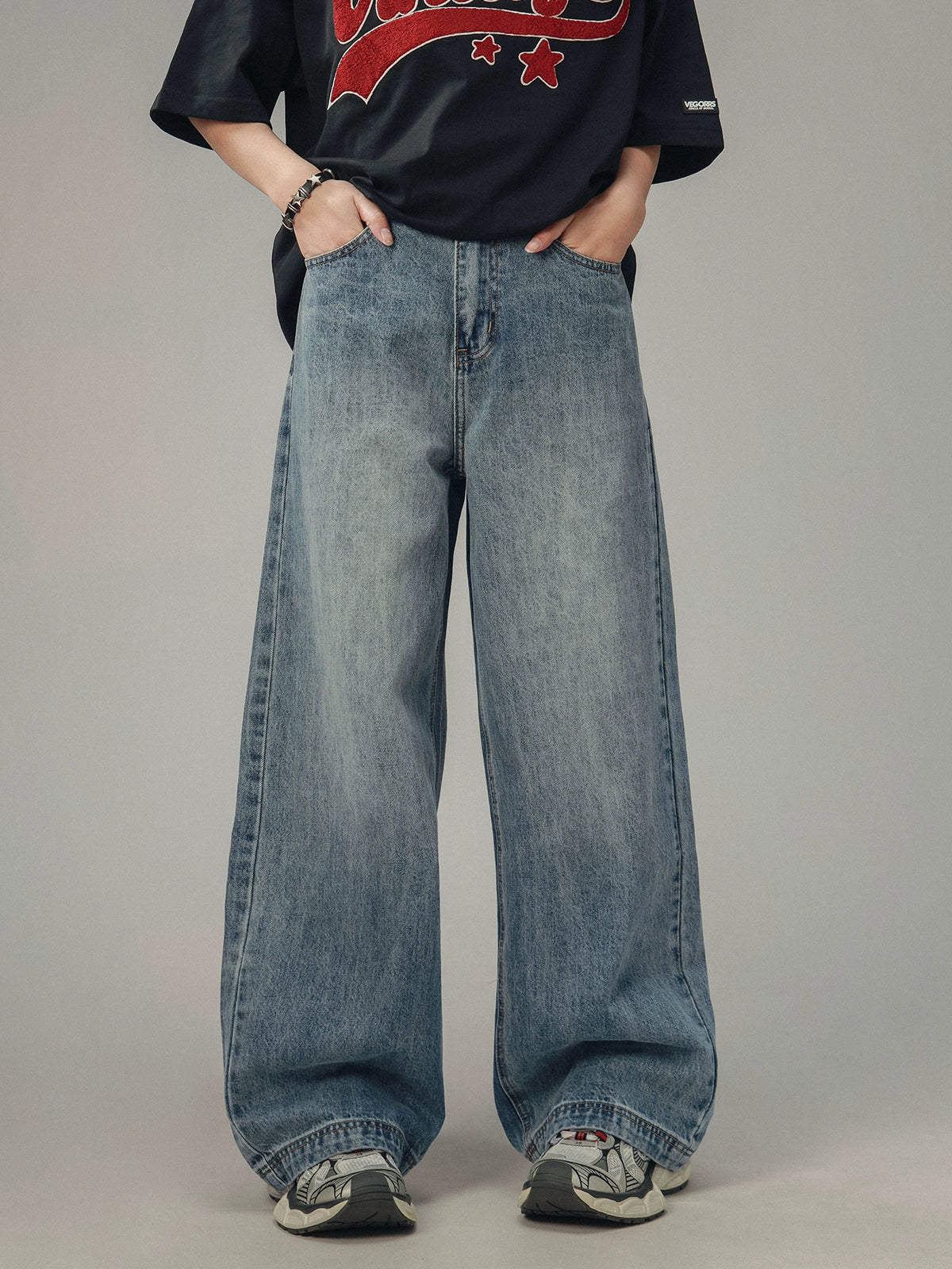 American Retro Drape Jeans Straight Pants