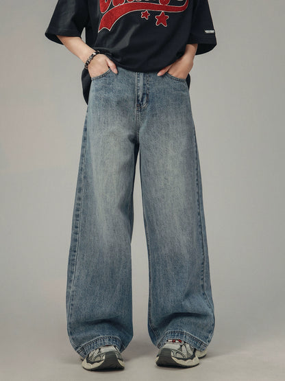 American Retro Drape Jeans Straight Pants