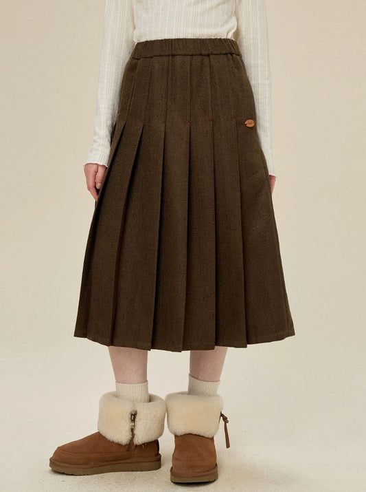 Elasticated Waist A-Line Skirt