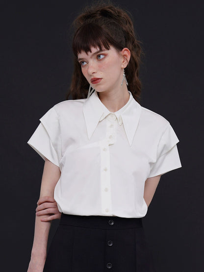 Origami Collar Unique Shirt