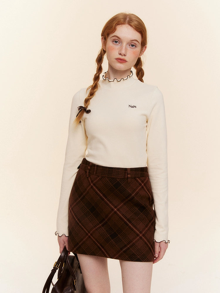 Retro Plaid Tweed A-Line Versatile Tweed Skirt