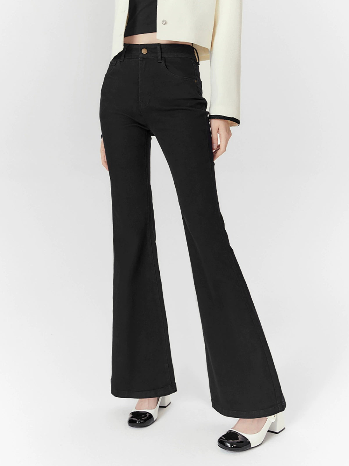 High Waist Slim Fit Flare Jeans Pants