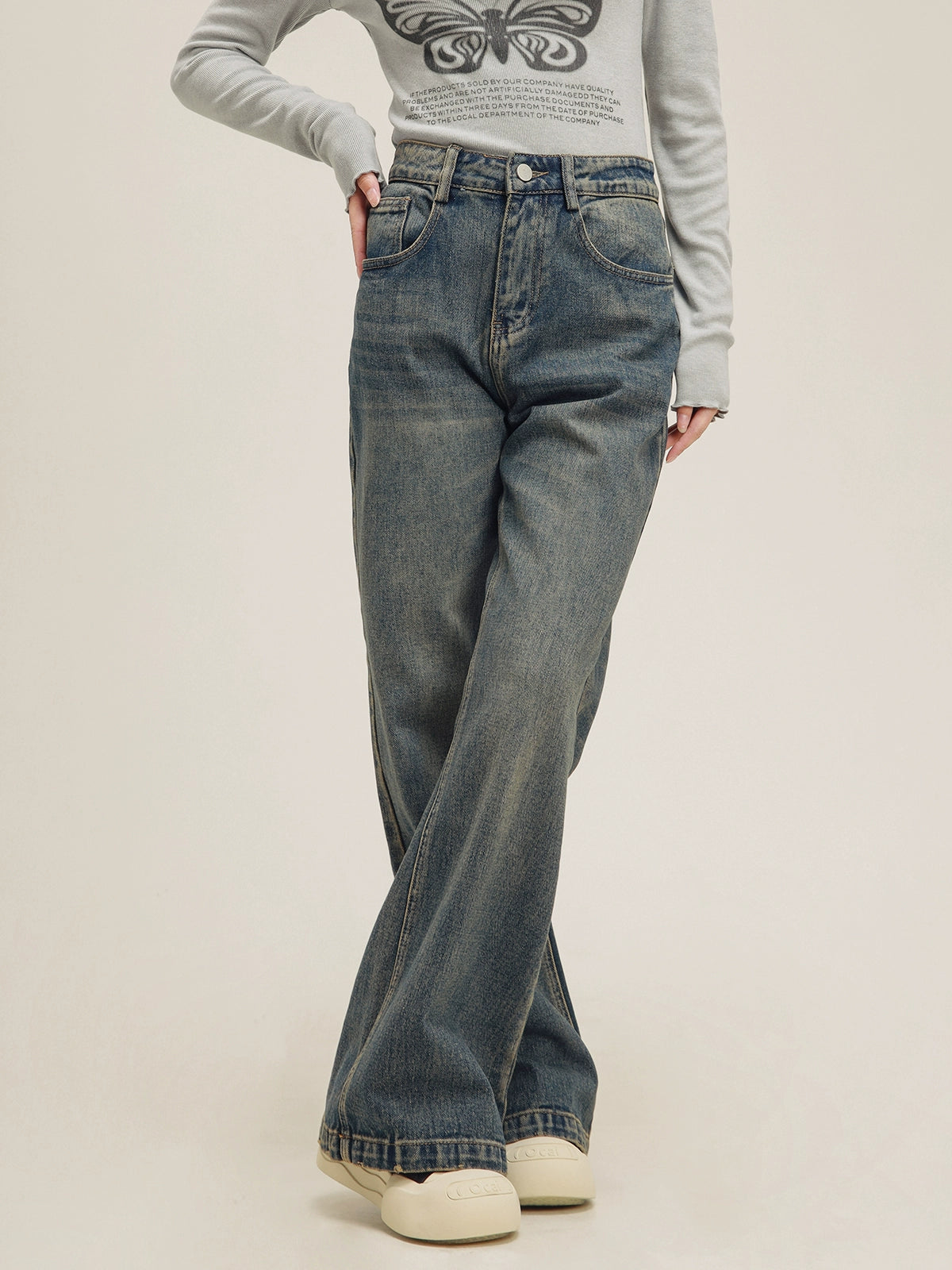 Vintage Bootcut Floor Jeans pants