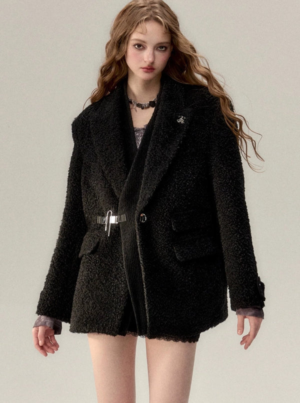 Suit collar wool coat