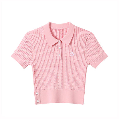 Slim Twist Knit Polo Shirt