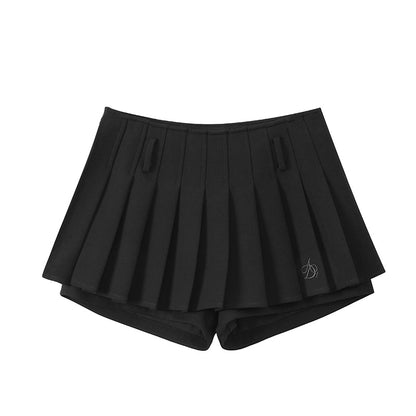 A-line Short Pleated Pants Skirt