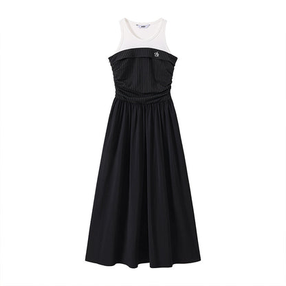 Sleeveless Docking Waist Rib Dress