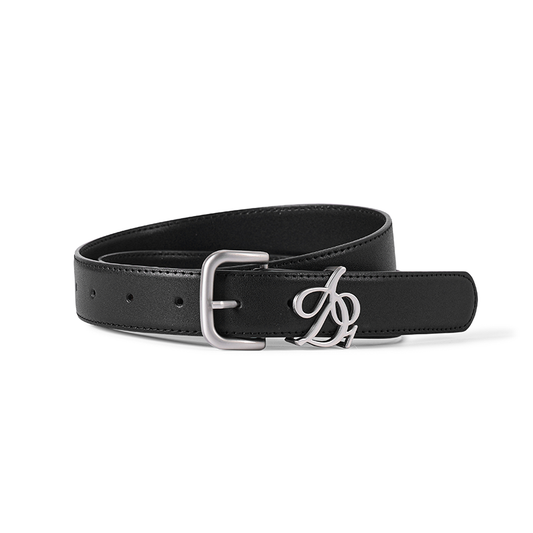 Gold Logo Leather Belt