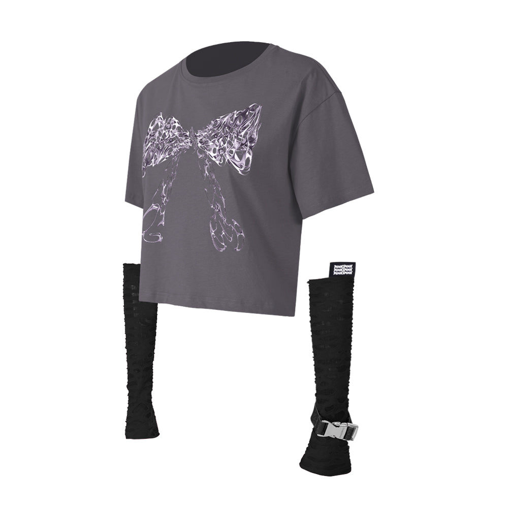 Ribbon Arrangement T-Shirt & Gloves Set