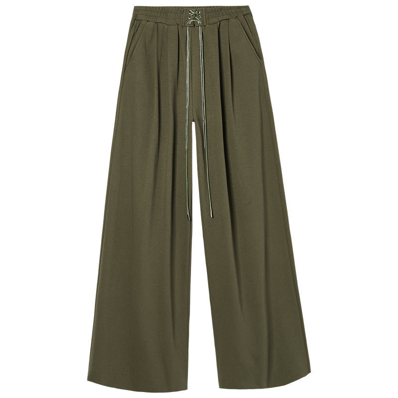 Waist Strap Design Wide Silhouette Pants