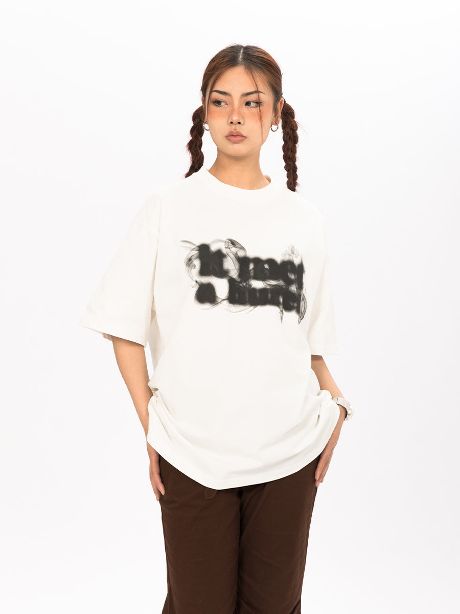 Street Smoke Letter Print T-Shirt