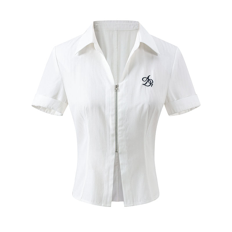 Logo Embroidery Stripe Slim Line Shirt