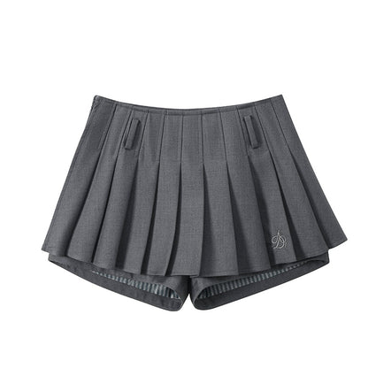 A-line Short Pleated Pants Skirt