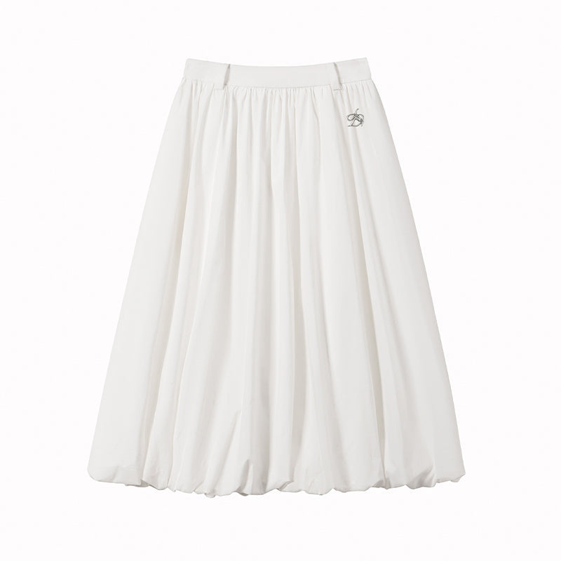 A-line balloon silhouette skirt