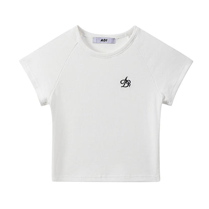 Logo Embroidery Slim Fit T-Shirts & Tank Tops